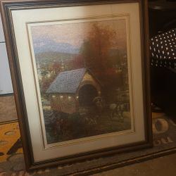 Thomas Kincaid Puzzle, Framed And Matted To Be A Picture