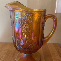 Antique carnival glass pitcher