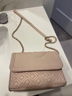 Tory Burch Beige Quilted leather shoulder bag- classic neutral