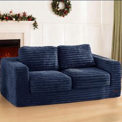 MAXYOYO Bean Bag Chair, Two-seat Bean Bag Sofa with Pillows and Armrests for Adults, Upholstered Loveseat Floor Sofa Couch Fluffy Chair Bean Bag Couch