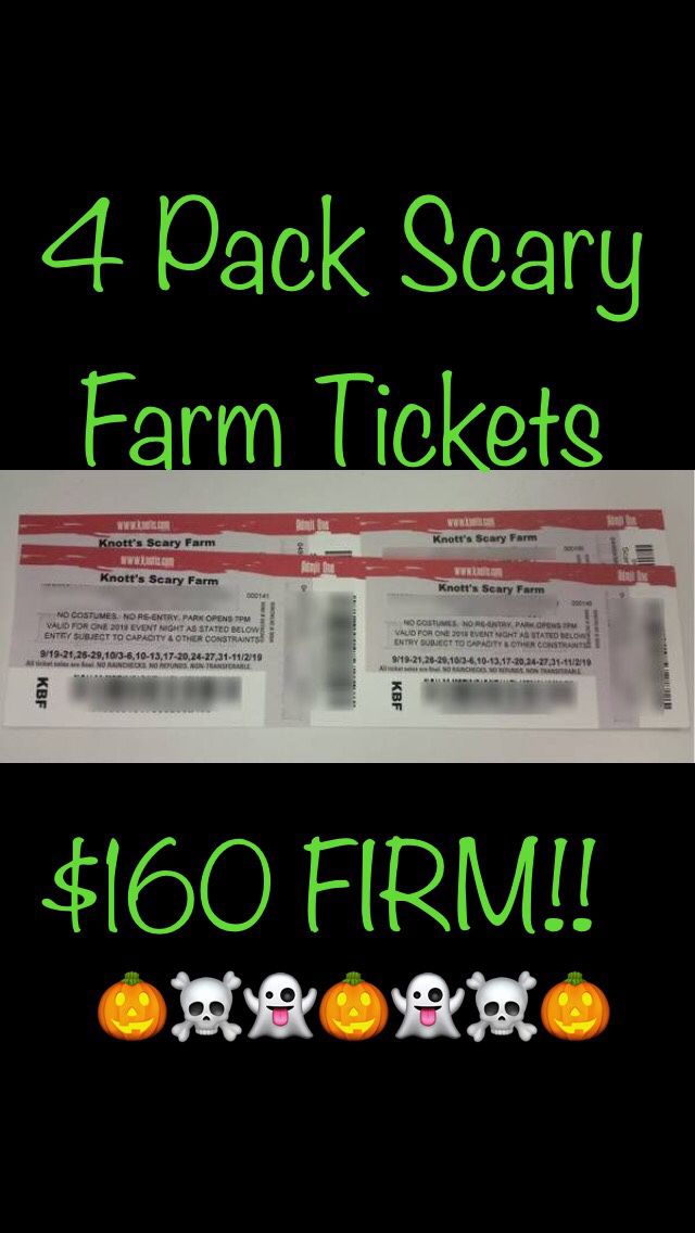4 Knotts Scary Farm Tickets