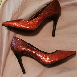 Ruby Red Glitter Stiletto Heels