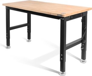 WORKPRO 48" Adjustable Workbench, Rubber