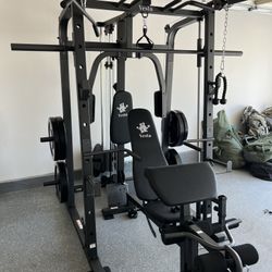 SMITH MACHINE/ PULLEY SYSTEM/ SQUAT RACK/ BENCH/ WEIGHTS/ BARBELL/ GYM EQUIPMENT/ FREE DELIVERY 🚚 