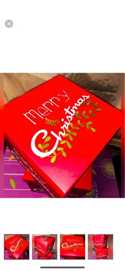 Merry Christmas Gifts Boxes 2pcs Red White Tree Decoration Holidays Holidays