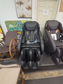 Full Body Massage Chair Black Faux Leather
