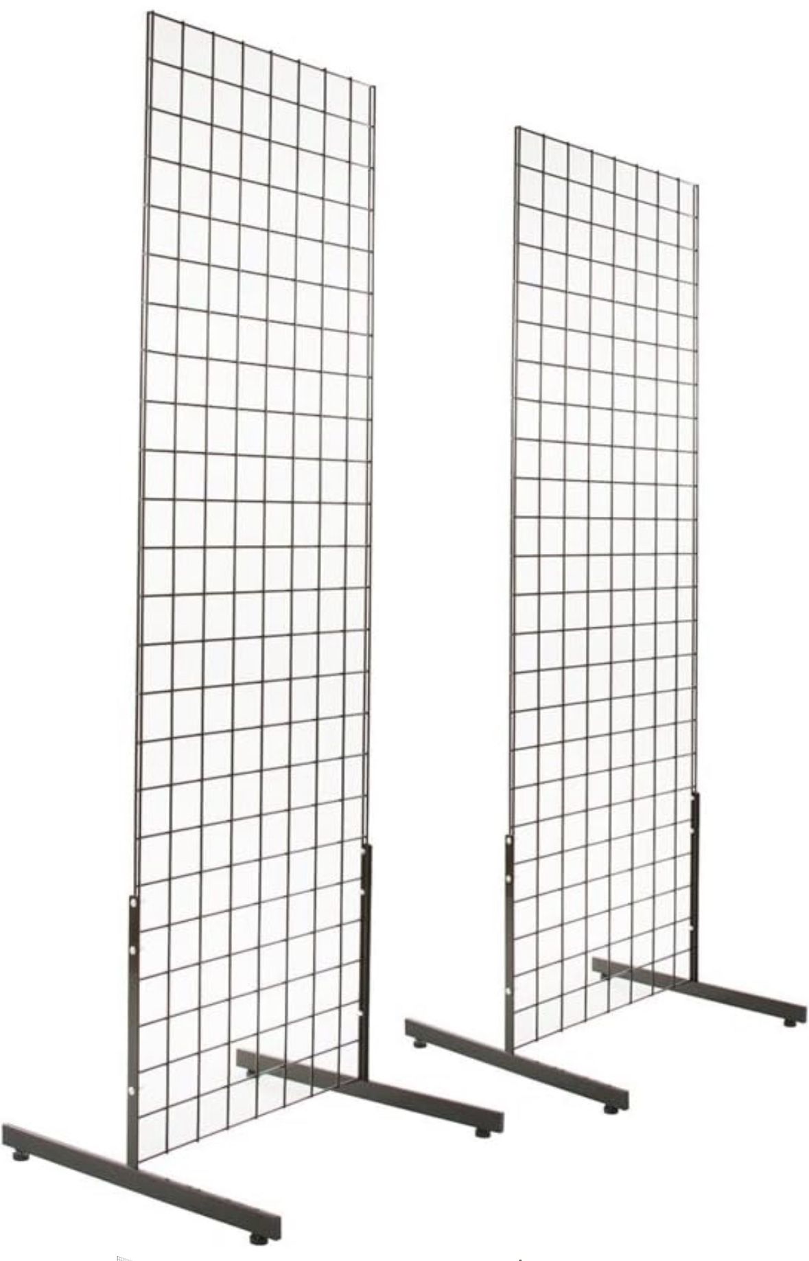 2’ x 6’ Gridwall Panel Tower with T-Base Floorstanding Display Kit (2-Pack) – Black – NEW in Box