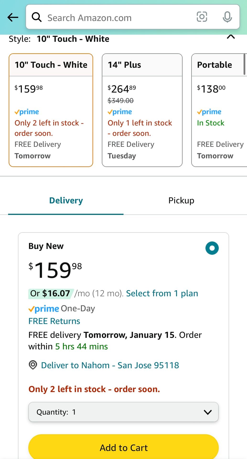 Meta Portal - Smart Video Calling for the Home with 10” Touch Screen Display - White