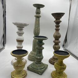 Set Of 6 Candle Holders - Used For Staging Purposes Only 
