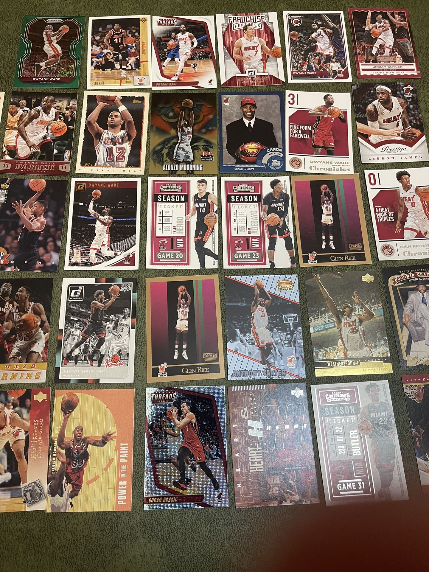 Lot of 34 Miami Heat Cards Including Lebron-Wade-Mourning