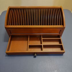 31-Slot Wooden Monthly Bill and Mail Organizer Sorter with Drawer