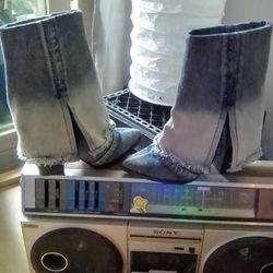 Women's Denim Boots Size 6