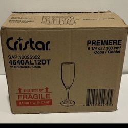 12 Pk Cristar Champagne Glasses