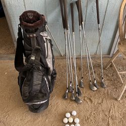 Golfing Bag And Clubs Also Balls 