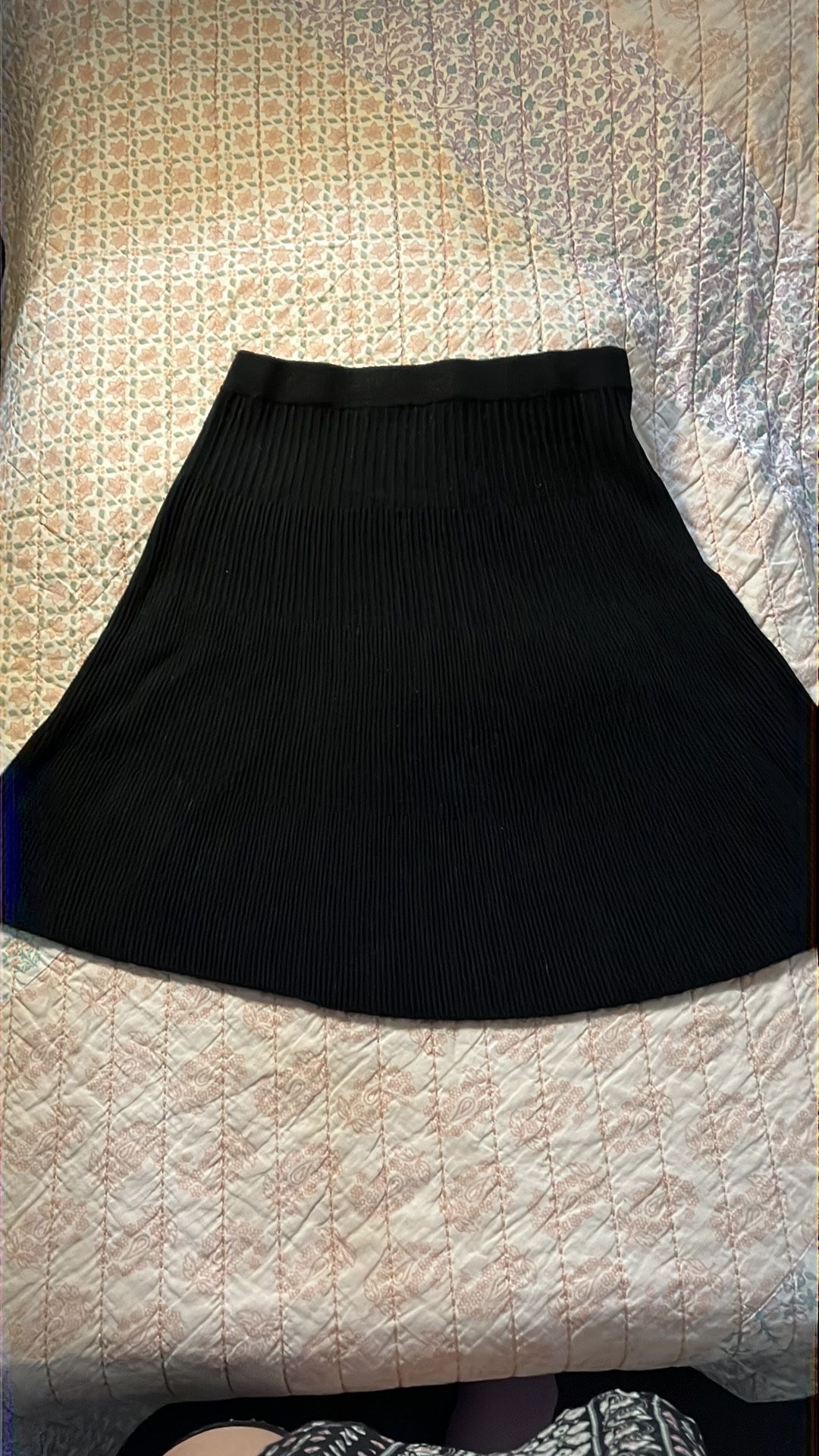Ribbed, Black Sweater Skirt.