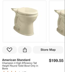 Champion 4 High Efficiency Tall Height Round Toilet Bowl Only in Bone