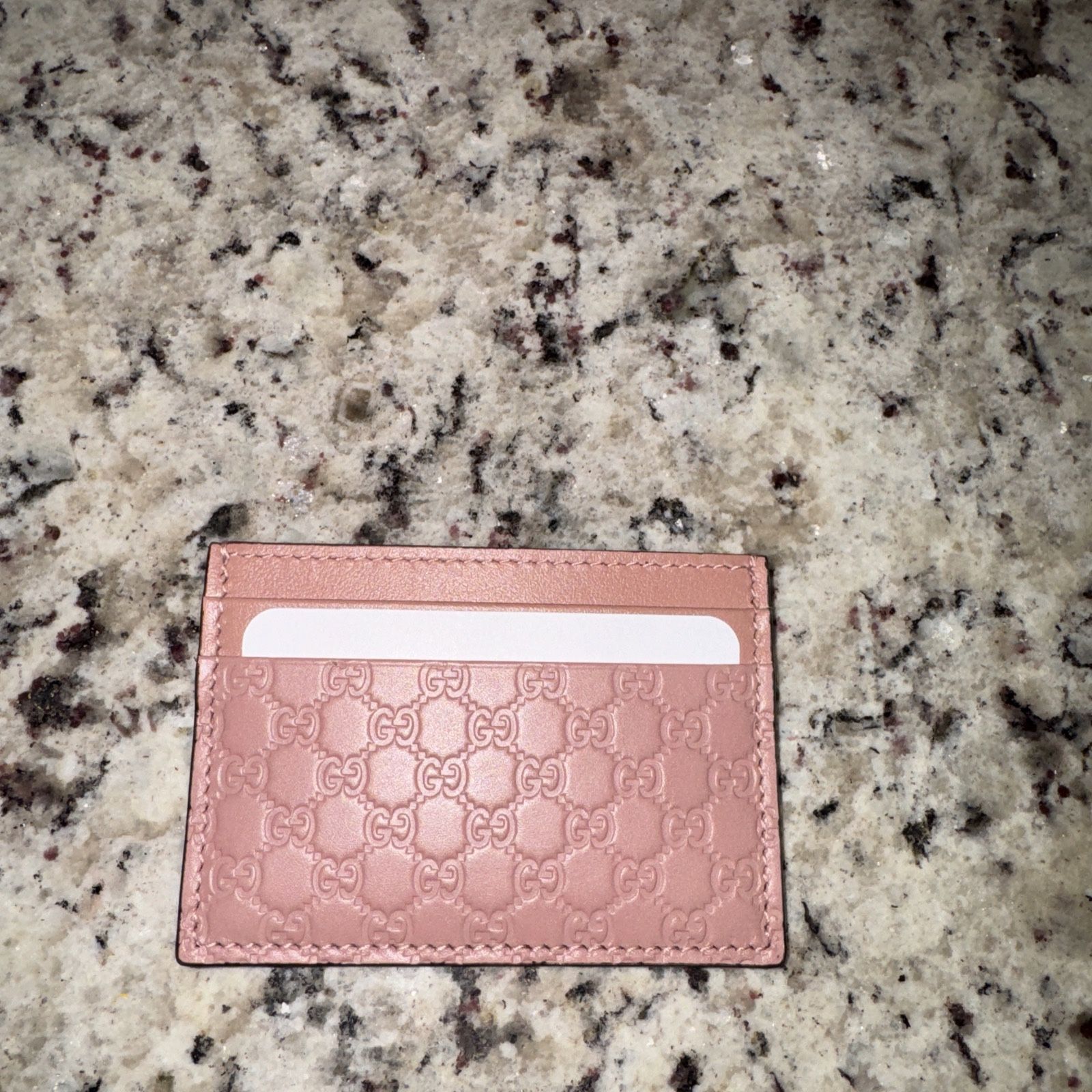 New GUCCI Cardholder micro guccissima soft pink