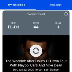 The Weekend Concert tickey June 29th
