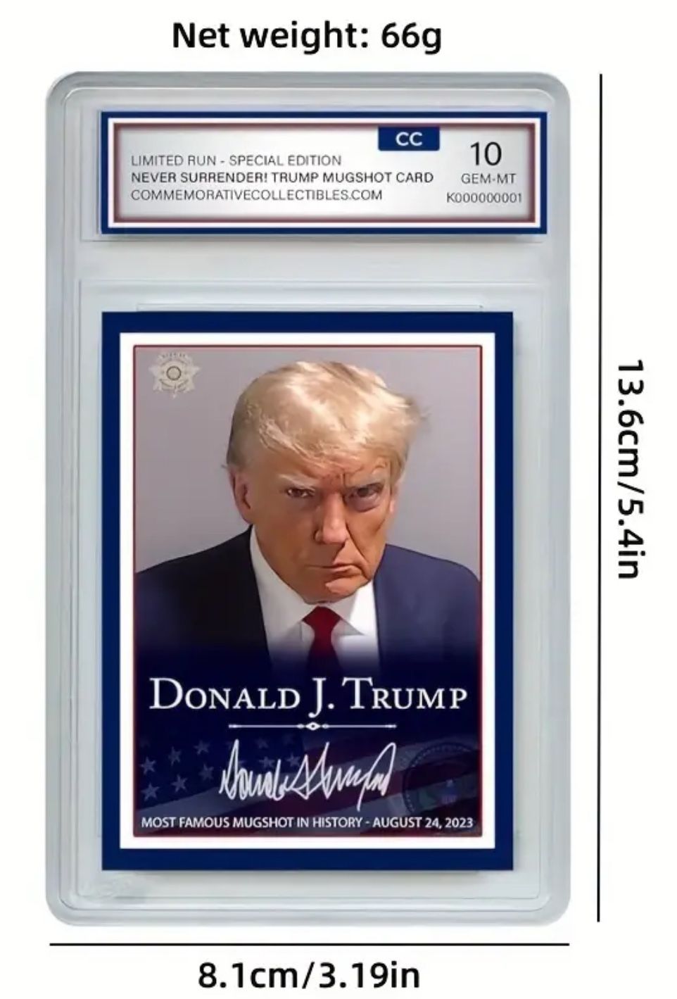 1Pc Trump Celebrity Collectible Card - Acrylic Case