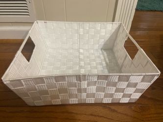 Metal Woven Fabric Covered Basket