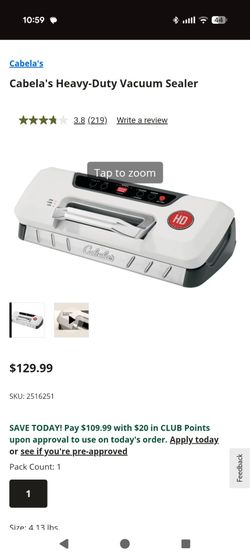 Cabela's vacuum sealer nib
