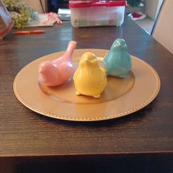 3 Ceramic Birds 