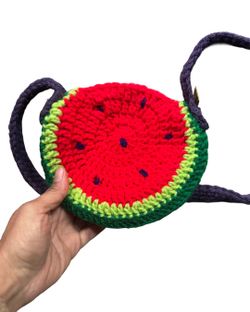 Crocheted Watermelon Crossbody Bag