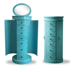 Jewelry Armoire 7 Drawer Turquoise Hives and Honey NEW
