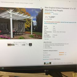 12x12 Attached Pergola  (New Still In Box)