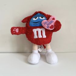 2004 Blue Candy M&M’s Mars Valentine’s Red Hound Dog Costume 8” Plush Toy