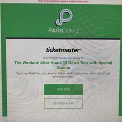 Parking Pass for The Weeknd at SoFi Tonight, 6/29/25