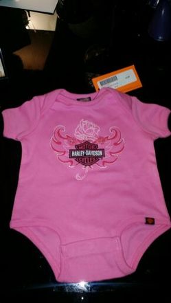 Harley Davidson baby girl onesie