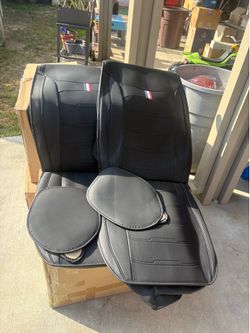 Car Seat Covers for Lexus RX 400h 2006-2008 Front Pair Black PU Leather Seat Protection Cushions Airbag Compatible