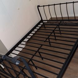 Full size metal black bed frame