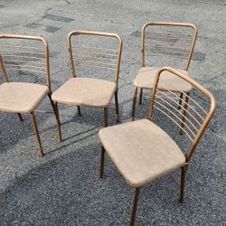 Mid-century 1950s Fold Up Chairs. They're Cool The Way They Fold Up The Legs Fold Under And Then The Seat Flops Down