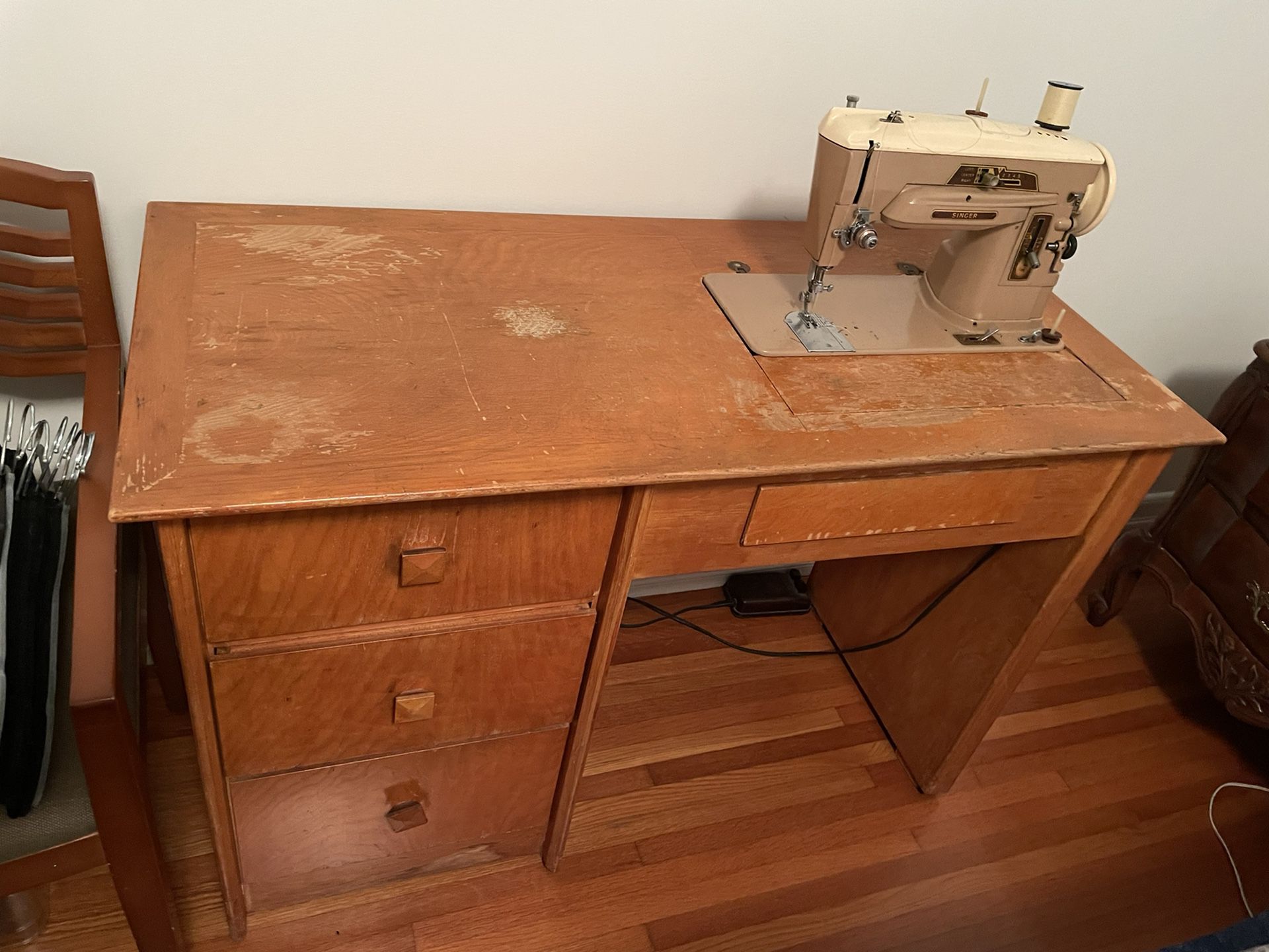 Vintage Sewing Machine Desk