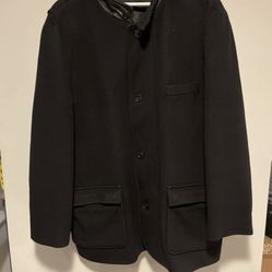 MEN'S ING. LORO PIANA & C. BLACK %100 Wool Jacket COAT Regular Size (L)