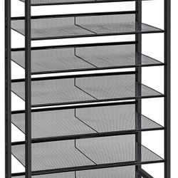 HOOBRO 8-Tier Shoe Rack, 29.5"L Shoe Shelf, Large Capacity Shoe Storage Organizer for 21-24 Pairs of Shoes, Front Door Entrance, Entryway, Hallway, Cl