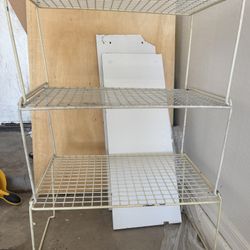 FREE - White Metal Garage Shelving
