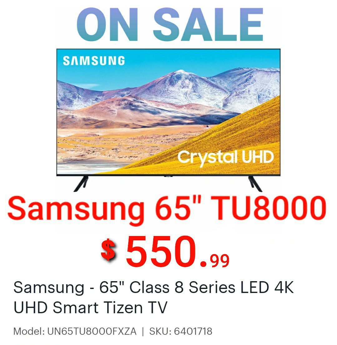 Samsung 65 inch TU 8000 Series Crystal UHDTV model 2020 on sale with warranty