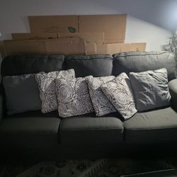 Dark Grey Sofa 86" Wide, 37" Deep, 37" Height 