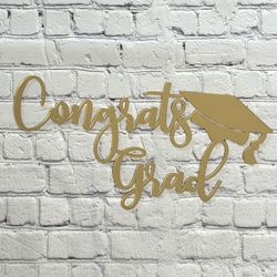 Graduation Sign Acrylic Gold Mirror