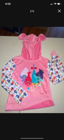 (2) Dreamworks Trolls Girls hoodie sweater M TROLL EARS