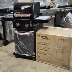 NEW Permasteel 2-Burner Propane Gas Grill, BBQ Grill with Foldable Side Tables.
Black/Copper 
$299