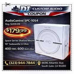 AudioControl Space Series SPC-10S4 10" Shallow Slim Subwoofer 600 Watts SPC-10S4 🚨 Payment Options Available 🚨 No Credit Needed 🚨 
