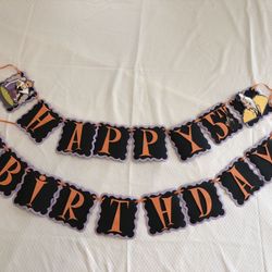 Disney villains birthday banner