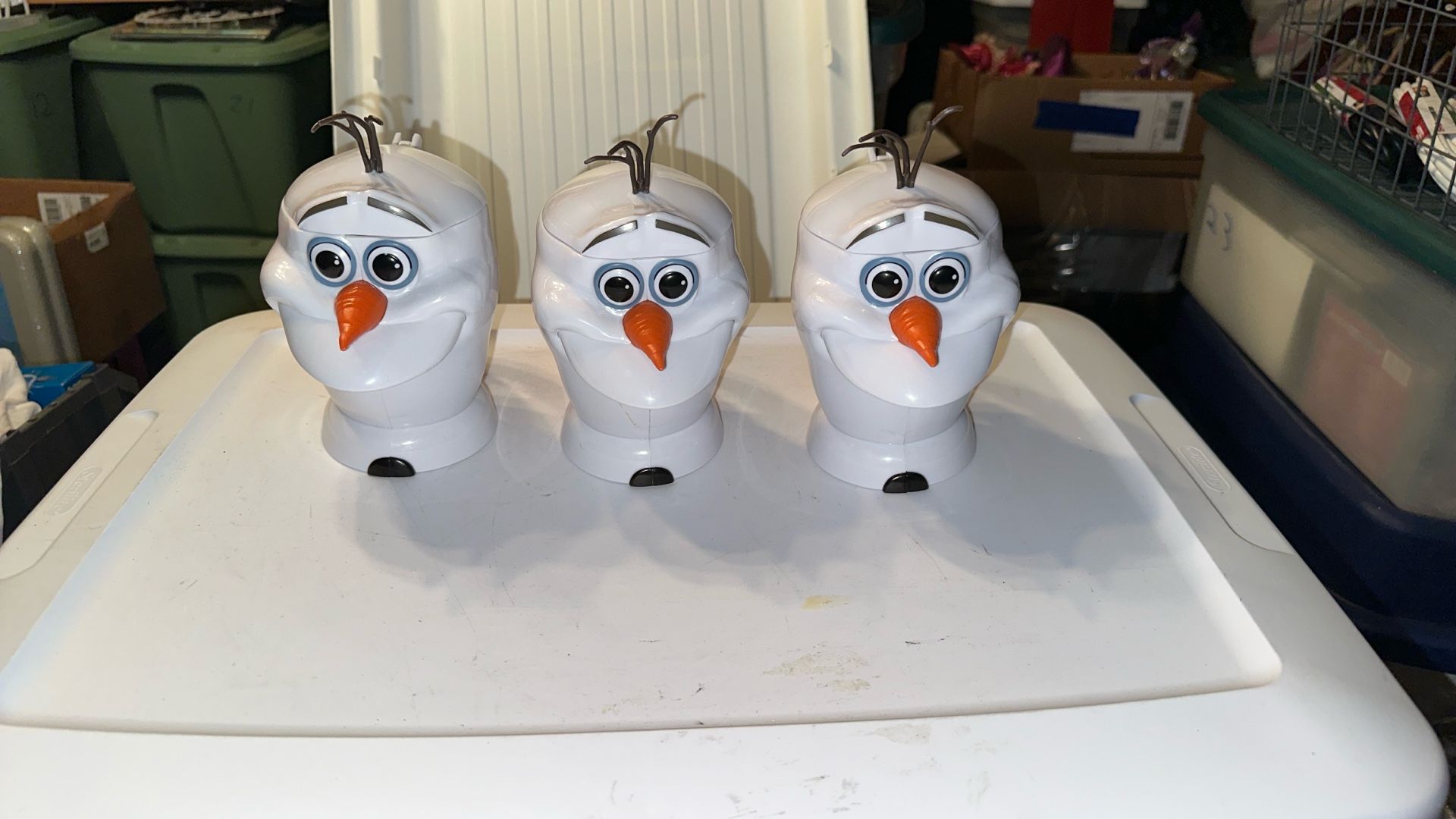 Three Disney’s Frozen Olaf Flip-Top Mugs