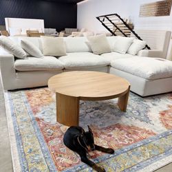 Modern White Cloud Modular Sectional Sofa – Performance Fabric – New + Free Delivery 