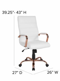 Moving Sale: White & Rose Gold Executive Chair