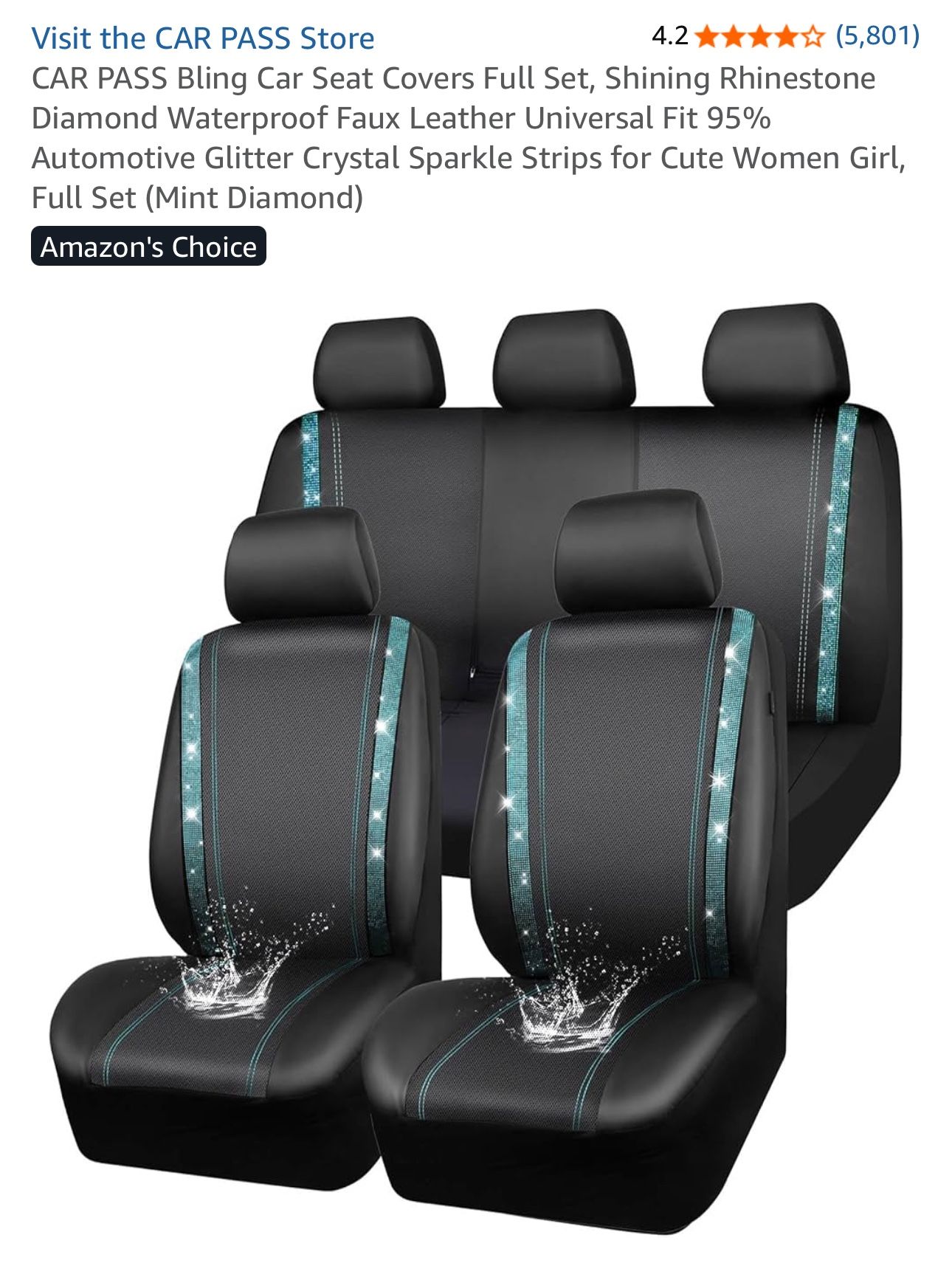  Bling Car Seat Covers Full Set